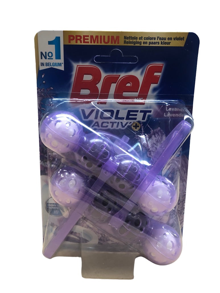 Bref WC Block 2x50g Active Violet Lavender – Powerful Toilet Cleaner & Long-Lasting Freshness