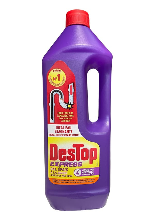 Destop Gel Express with Soda – 950 ml | Powerful Drain Unblocker for Grease & Hair