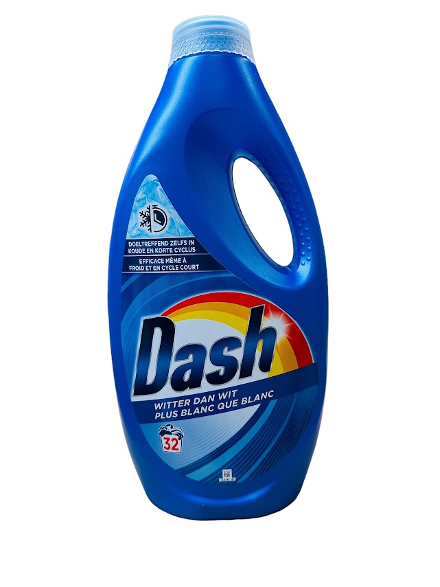 Dash Liquid 1.44L – 32 Washes, Whiter than White, Powerful Cleaning & Radiant White Clothes