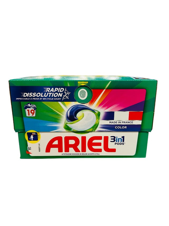 Ariel 3en1 Pods Color – 19 unités (374,3g) – Couleurs Éclatantes & Détachage Puissant