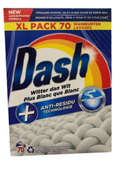 Dash Poeder Witter dan Wit – 17 / 40 / 70 Wasbeurten, Krachtige Reiniging & Stralend Witte Kleding