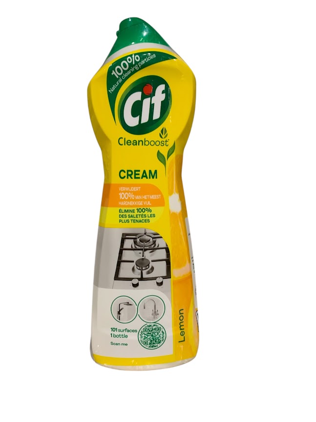Cif Cream 750ml – Cleanboost, Lemon & Original, Powerful Cleaning with Gentle Abrasive Action