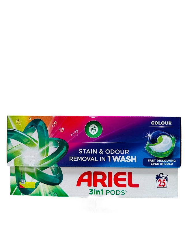 Ariel 3en1 Pods Couleur – 25 unités (500g) – Protection des couleurs et élimination efficace des taches