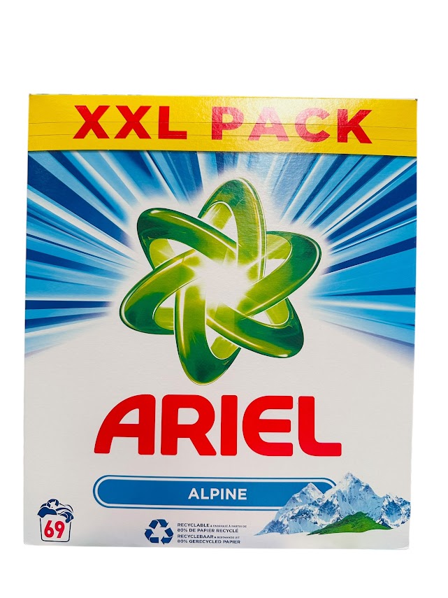 Ariel Poudre Alpine – 69 lavages (4,485kg) – Nettoyage Puissant & Sensation d'Air Pur des Montagnes