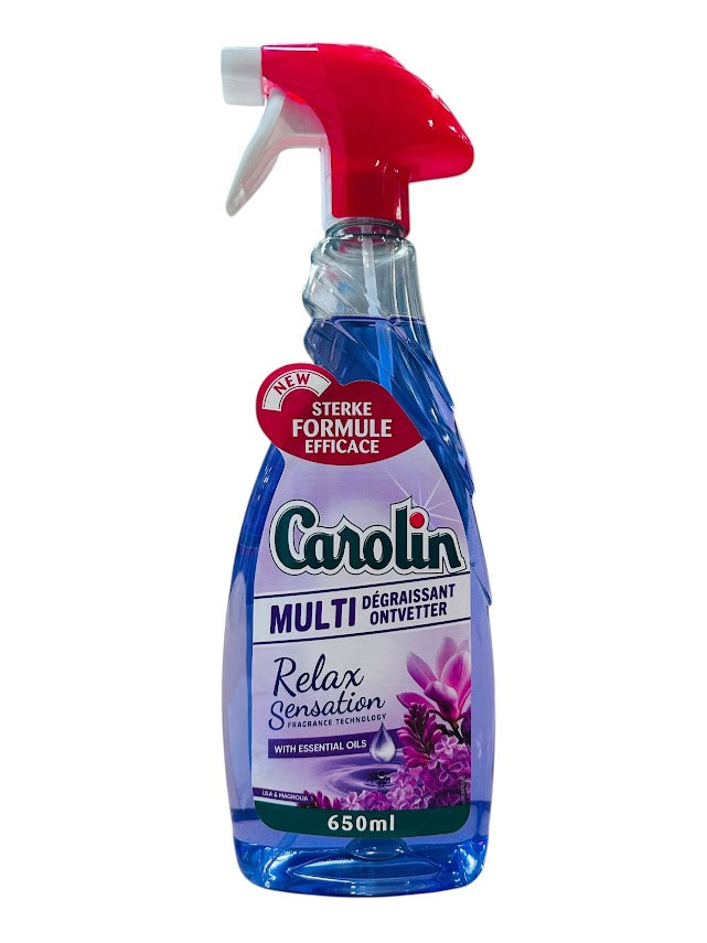 Carolin Spray 650ml – Degreaser Relax Sensation Lilac & Magnolia, Powerful Cleaning & Refreshing Scent
