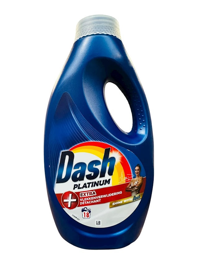 Dash Liquid 810ml – 18 Washes, Platinum + Extra Stain Removal, Powerful Cleaning & Effective Stain Fighting