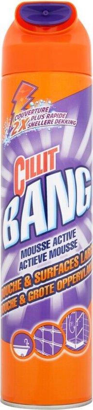 Cillit Bang Mousse Nettoyante Salle de Bain et Grandes Surfaces 600 ml – Nettoyage Puissant et Résultat Brillant