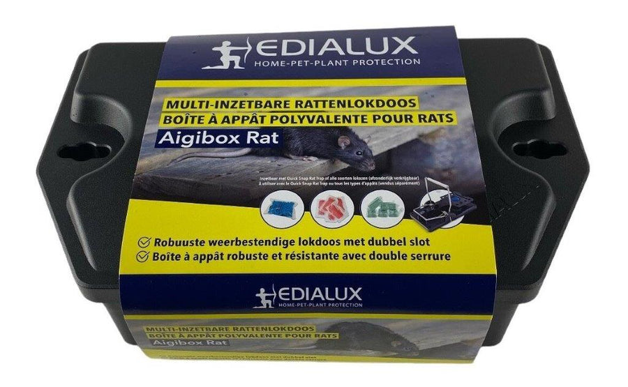 EDIALUX Boîte d'appât polyvalente pour rats | Boîte d'appât sécurisée