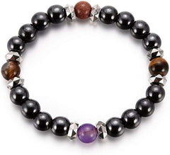 Magnetische Armband – Unisex Hematiet & Agaat Therapie – Stretch Bangle voor Gewicht, Anti-Fatigue & Energie