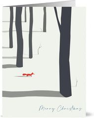 Set van 24 Gerecyclede Kerstkaarten met Vos – 2 Ontwerpen | Duurzame Kerst Wenskaarten met Enveloppen