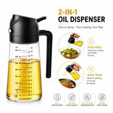 Mont Kiara Olie Sprayer en Dispenser 2-in-1 – 470 ml – Olijfolie Verstuiver