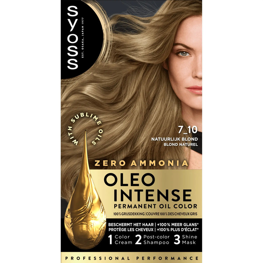 Syoss Oleo Intense Permanente Haarkleuring 7-10 Natuurlijk Blond — Zonder Ammoniak