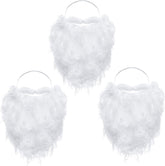 Set van 3 Kerstman Baarden – Grappige Nep Witte Baard voor Kerstman Kostuum & Kerstfeest | Kerst Accessoires