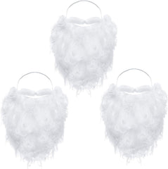 Set van 3 Kerstman Baarden – Grappige Nep Witte Baard voor Kerstman Kostuum & Kerstfeest | Kerst Accessoires