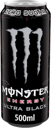 Monster Ultra Black Energy Drink – 1 x 500 ml | 12 x 500 ml | Suikervrij & Krachtige Energie
