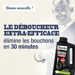 Jacques Briochin Soda Plunger – 900 ml | Natural & Powerful Drain Unblocker – Quick Action, Ecocert Certified, Made in France