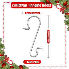 120 Stuks RVS S-Vormige Licht Hangers – Kerstboom en Feestdecoratie Haken voor Ornamenten