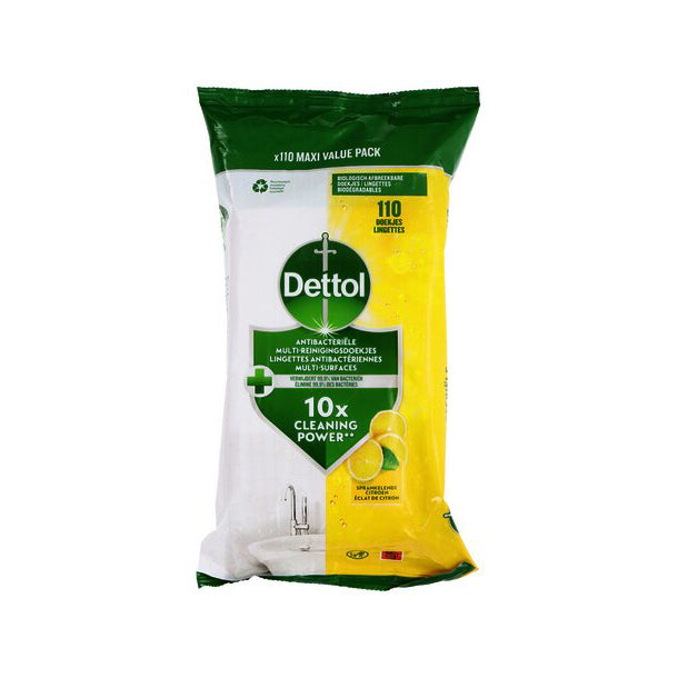 DETTOL lingettes nettoyantes citron - 110 pièces