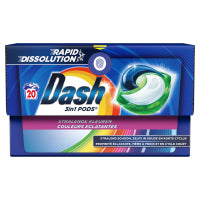 Dash 3-in-1 Pods Radiant Colors – 20 Washes | Powerful Stain Removal & Bright Colors