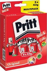 Pritt Glue Stick - 43 grams - Promo Pack - 4 + 1 free