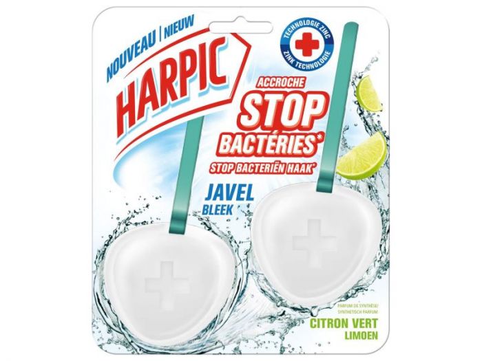 Harpic Nettoyant WC Hygienische Steen Stop Bactéries - 2 pièces