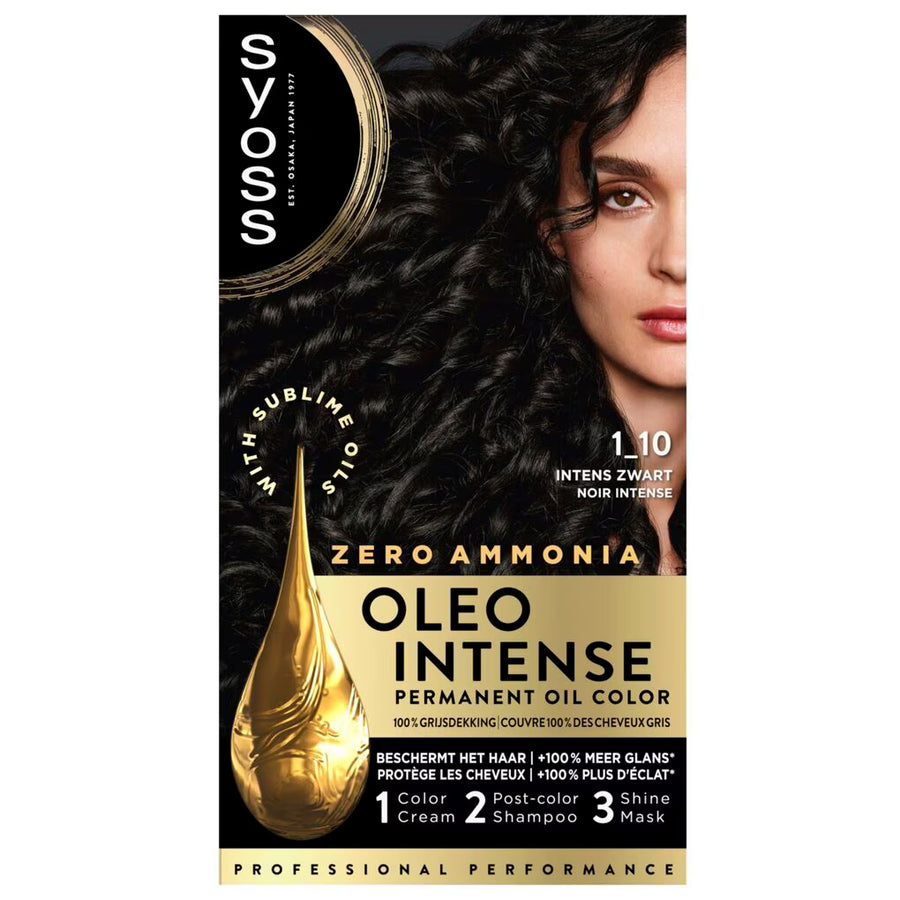Syoss Oleo Intense Permanente Haarkleuring 1-10 Intens Zwart — Zonder Ammoniak