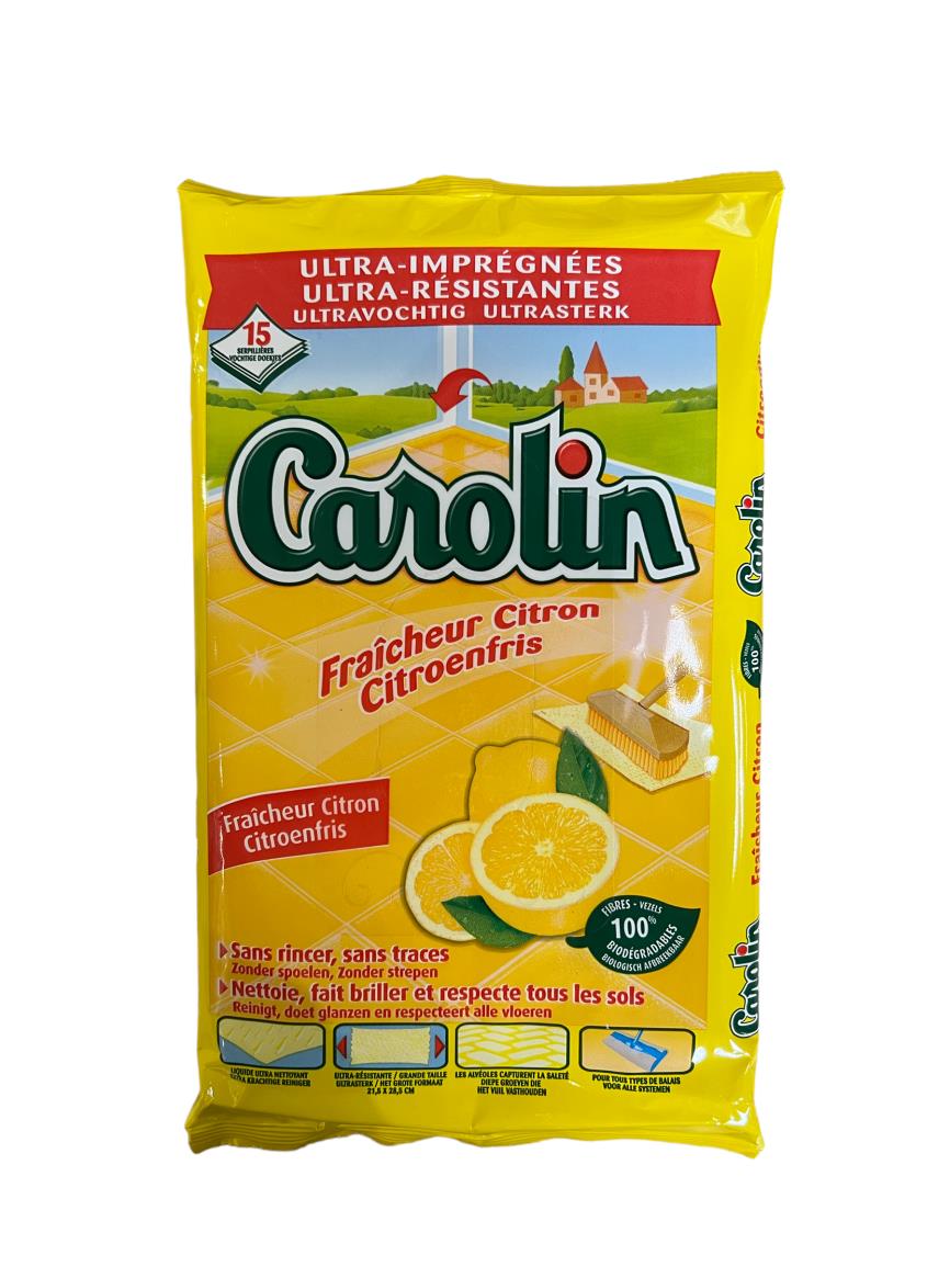 Carolin Reinigingsdoekjes 15 stuks – Anti-bacterieel, Zonder Javel, Diverse Geuren & Toepassingen
