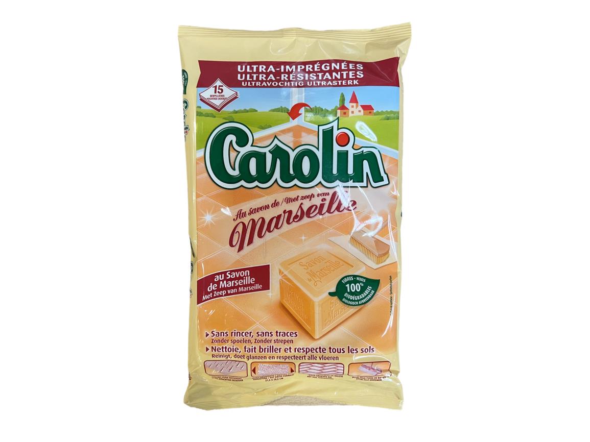 Carolin Reinigingsdoekjes 15 stuks – Anti-bacterieel, Zonder Javel, Diverse Geuren & Toepassingen