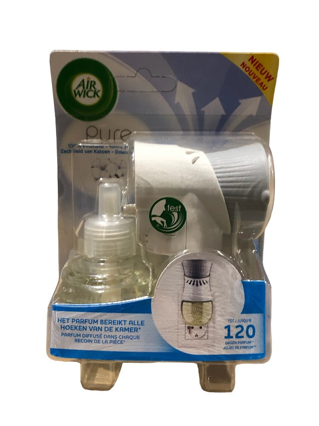Airwick Pure Starterkit – Zachtheid van Katoen – Elektrische Luchtverfrisser