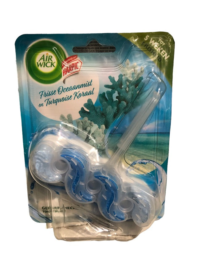 Airwick WC Blok – 35gr – Frisse Geuren: Hibiscus & Lelietje van Dalen, Oceaanmist & Turquoise Koraal, Citroen & Bergamot
