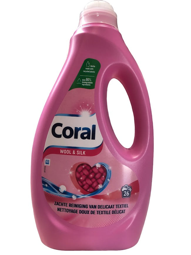 Coral Liquid 1.17L – 26 Washes, Wool & Silk, Gentle Cleaning for Wool & Silk