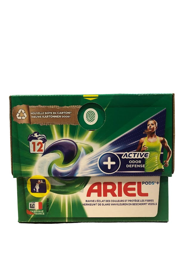 Ariel Allin1 Pods + Active Odor Defense – 12 capsules (301.2g) – Powerful Cleaning & Odor Control