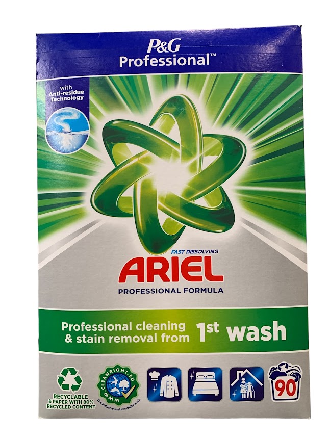 Ariel Poudre Professionnel – 90 lavages (5,4kg) – Nettoyage puissant pour usage quotidien