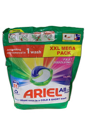Ariel Allin1 Pods Colour – 51 stuks (938,4g) – Krachtige Reiniging & Kleurbescherming