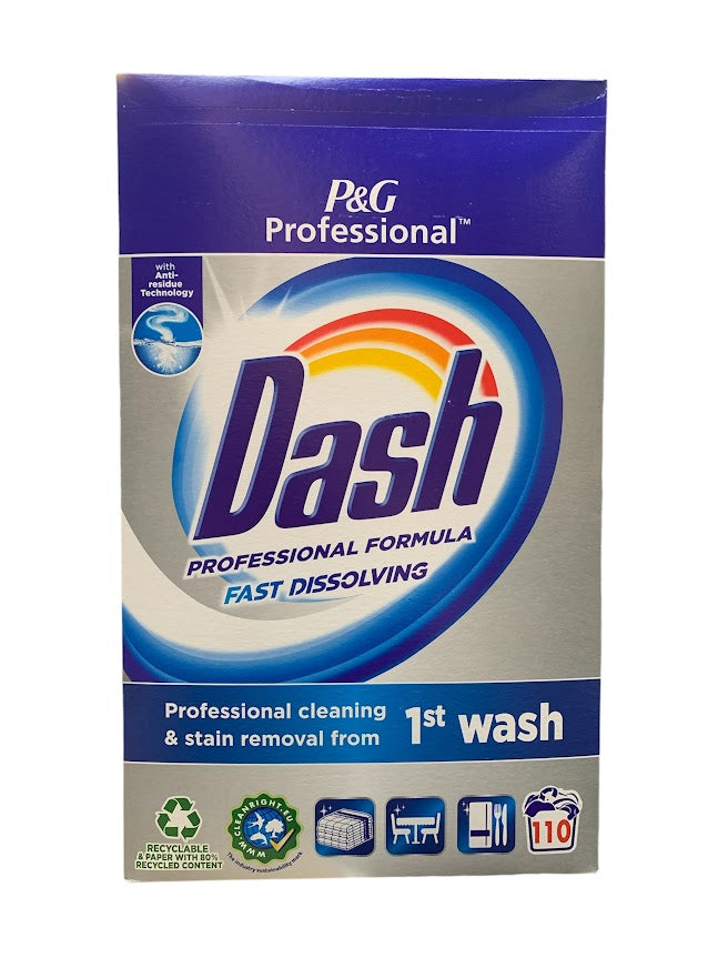 Dash Powder 6.6kg – 110 Washes, Professional Formula, Fast Dissolving, Powerful Cleaning