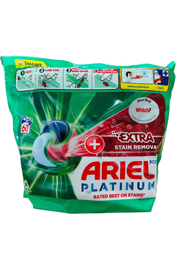Ariel Pods Platinum + Extra Stain Removal – 44 stuks (1078g) – Luxe Reiniging & Krachtige Vlekverwijdering