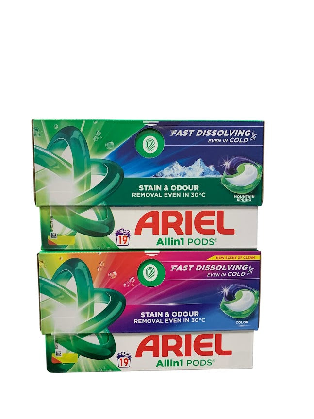 Ariel All-in-1 Pods Mixdoos – 12 navullingen (19 wasbeurten) – Krachtige Reiniging & Frisheid