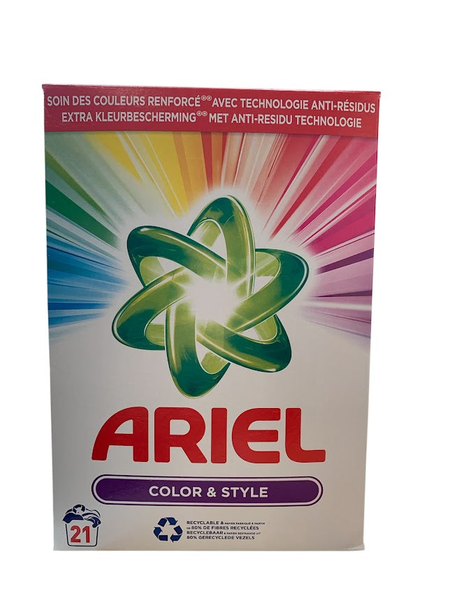 Ariel Poeder Color & Style – 21 wasbeurten (1260g) – Beschermt Kleuren & Stoffen