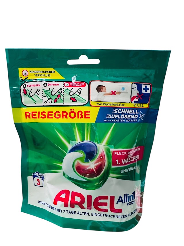Ariel Allin1 Pods Original – 3 stuks (70,8g) – Krachtige Reiniging & Klassieke Frisheid