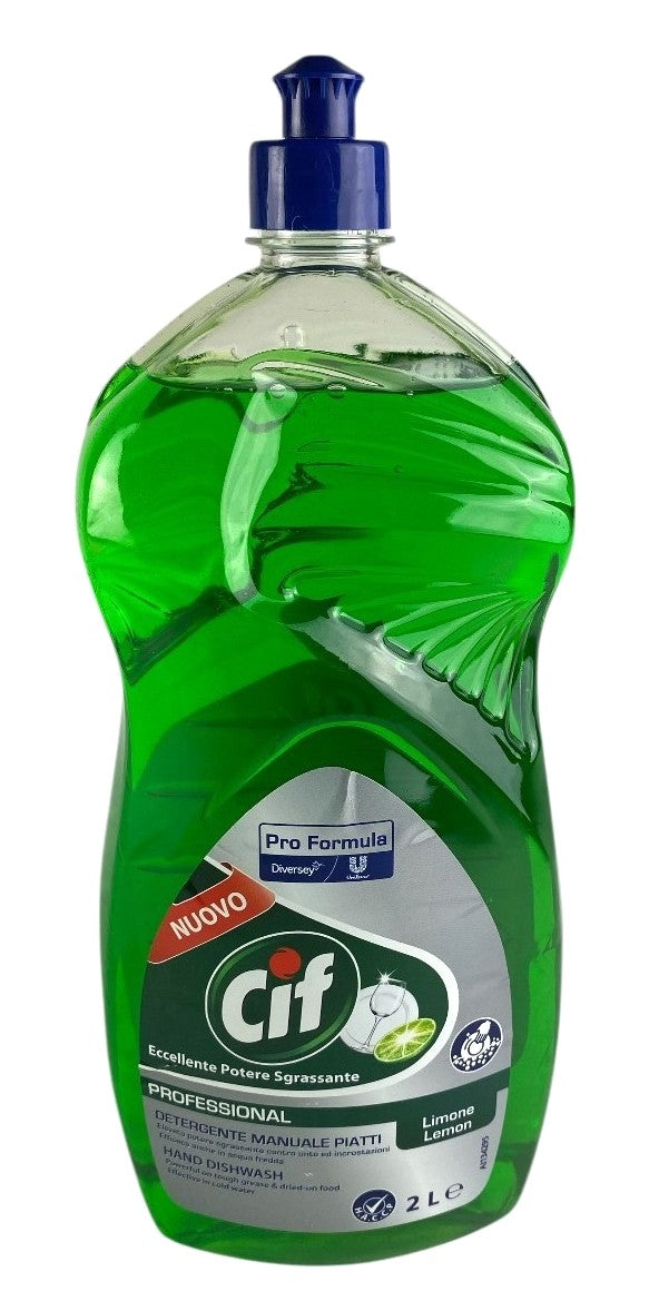 CIF Dishwashing Liquid Lemon 2L – Powerful Dish Soap with Fresh Lemon Scent