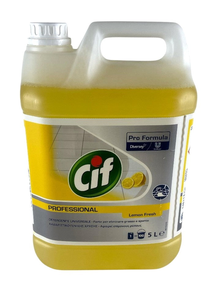 CIF All-Purpose Cleaner Lemon 5L – Powerful All-Purpose Cleaner with Fresh Lemon Scent