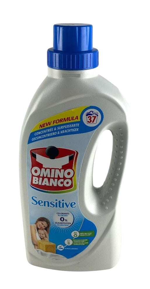Omino Bianco Wasmiddel Sensitive 1,48L – 37 Wasbeurten | Zachte Verzorging voor Gevoelige Was