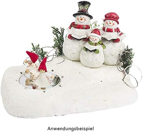 Decoratief Sneeuwpop Familie Beeld – 13 x 14 x 10 cm | Winterse Kerstdecoratie voor Huis of Tafel