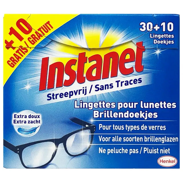 Lingettes pour lunettes Instanet Sans traces 40 pcs