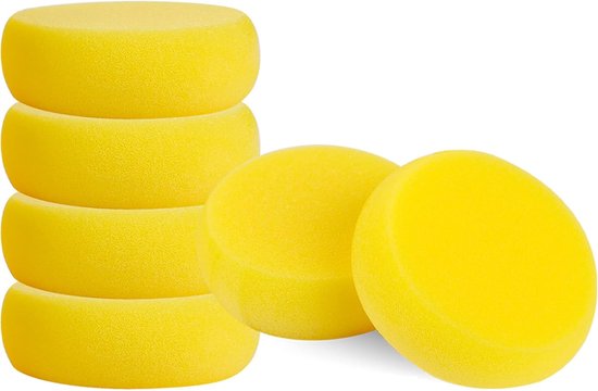 Mont Kiara Verfsponzen Rond – Set van 6 – Gele Schildersponzen voor Knutselen