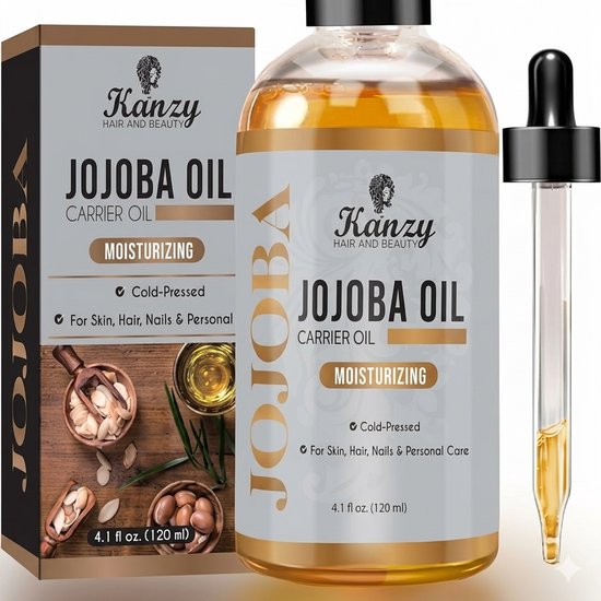 Kanzy Jojoba Olie 100% Organic 120 ml – Koudgeperst voor Haar en Huid
