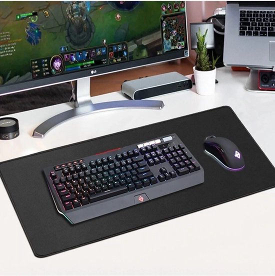STAR&STER Gaming Muismat 90 x 40 cm – Antislip Onderzijde – Gestikte Rand