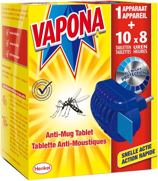 Vapona Anti-Mug apparaat Anti Mug Stekker 40 Tabletten