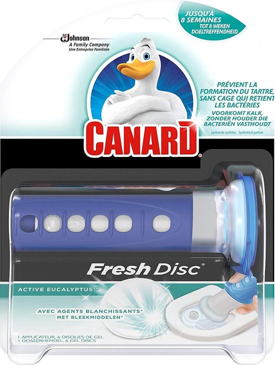 Canard - Fresh Disc - Eau de Javel Eucalyptus - blocs sanitaires - 6 disques de gel