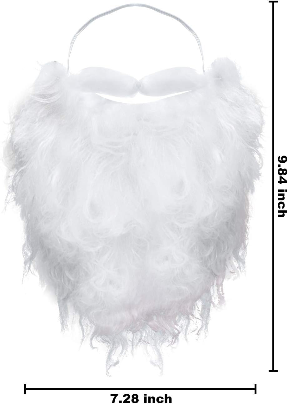 Set van 3 Kerstman Baarden – Grappige Nep Witte Baard voor Kerstman Kostuum & Kerstfeest | Kerst Accessoires